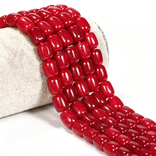 8 × 12mm Red Coral Natural Stone Spacer Beads