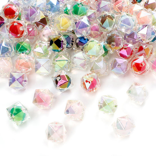 10pcs 15x16mm AB Color Acrylic Faceted Beads