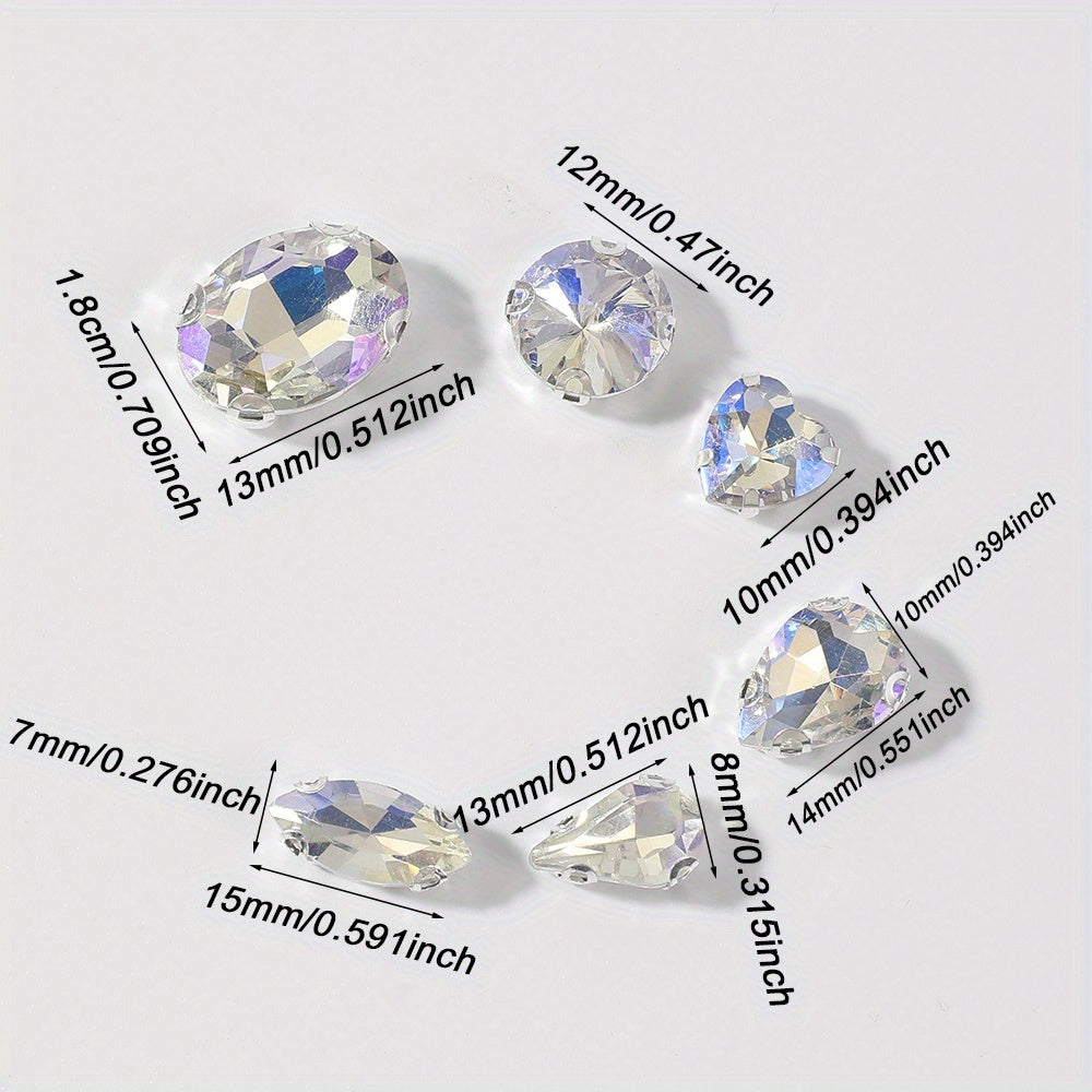 Silvery Flatback Rhinestone Beads Set