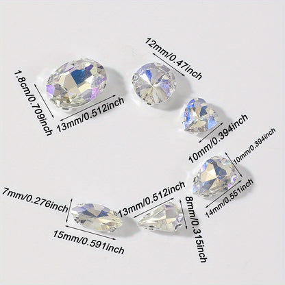 Silvery Flatback Rhinestone Beads Set