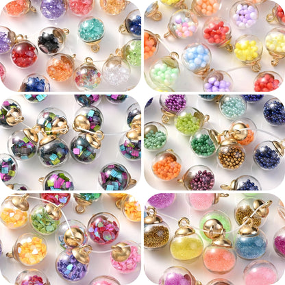 20mm Christmas Clear Round Ball Pendant Beads
