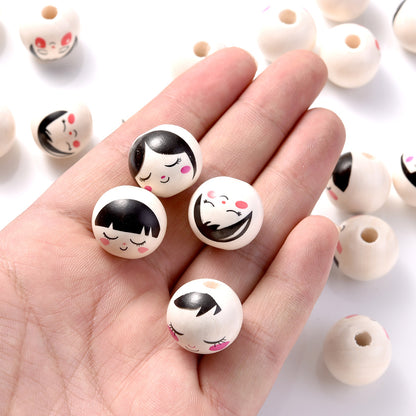 10pcs 18x20mm Mixed Wood Expression Spacer Beads
