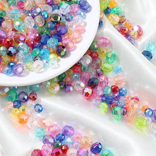 100pcs Transparent Colorful Acrylic Rhombus Beads