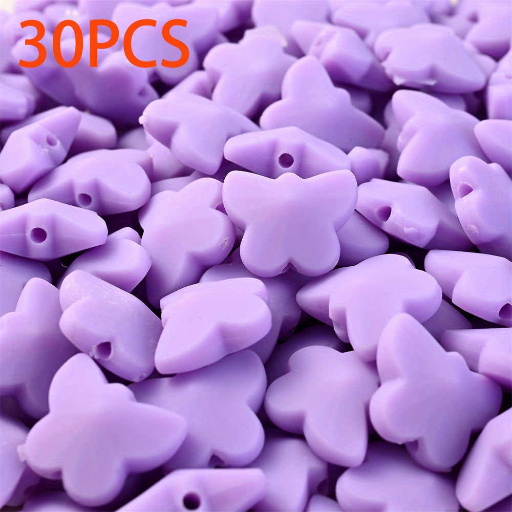 30pcs Colorful Acrylic Butterfly Beads
