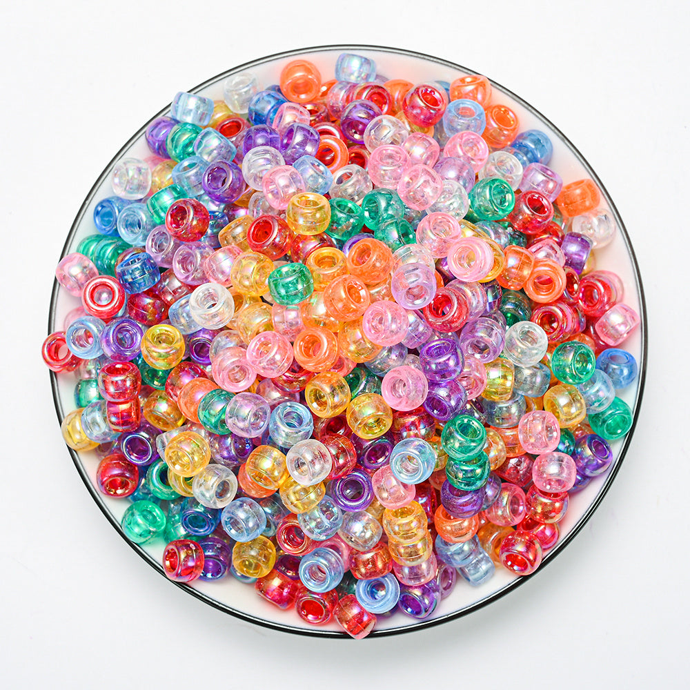 100pcs 6x9mm Large Hole Acrylic Cylindrical Beads