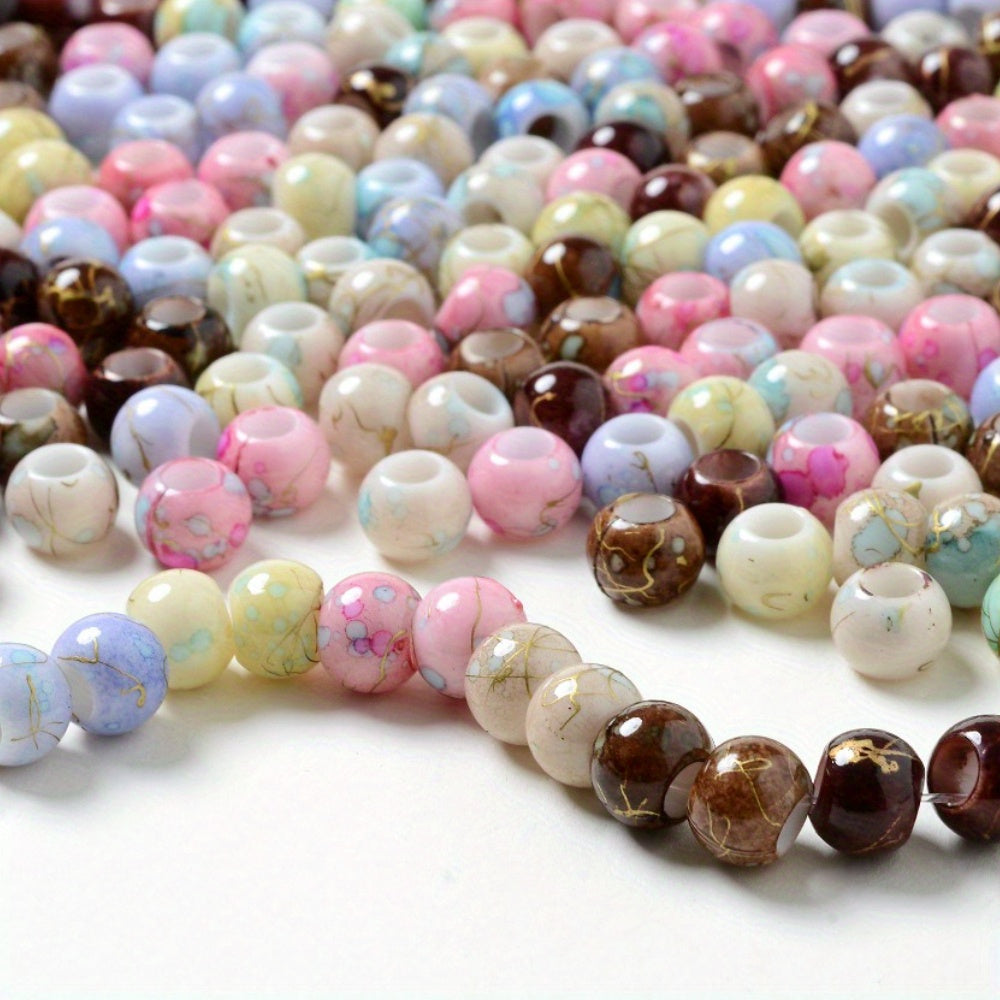 100-Piece Golden Embellished Gradient Frosted Star Beads Assortment