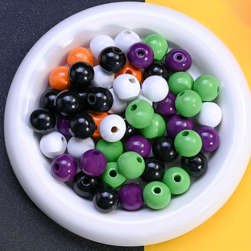 16mm Halloween Wooden Round Spacer Beads