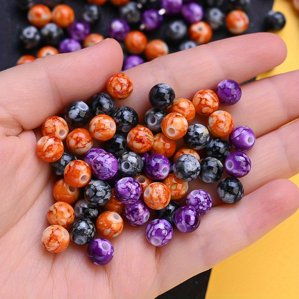 8mm Halloween Crackle Acrylic Round Beads