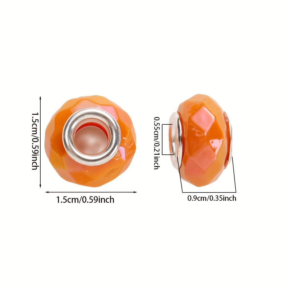 European Style Colorful Crystal Rhinestone Big Hole Beads