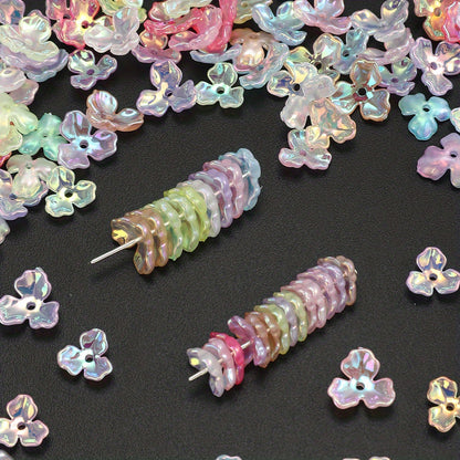 UV Pearlescent Flower Acrylic Beads