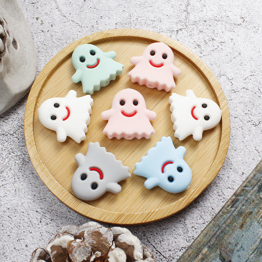 10pcs 23x25mm Halloween Ghost Silicone Beads