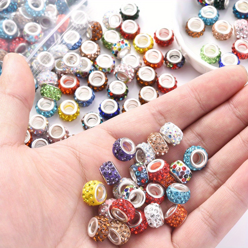 Rhinestone Wheel Large Hole Beads