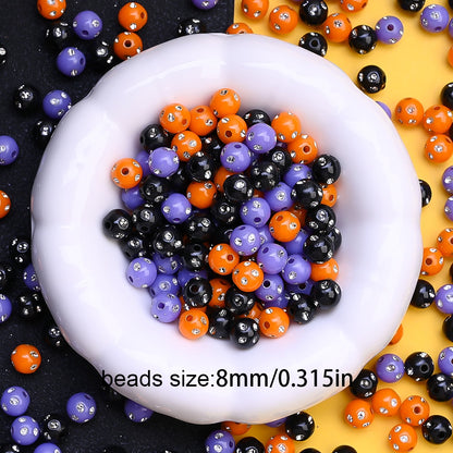 8mm Halloween Rhinestone Acrylic Spacer Beads