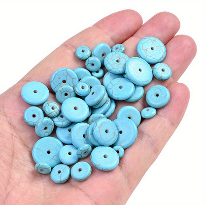Turquoise Flat Round Lentil Stone Beads