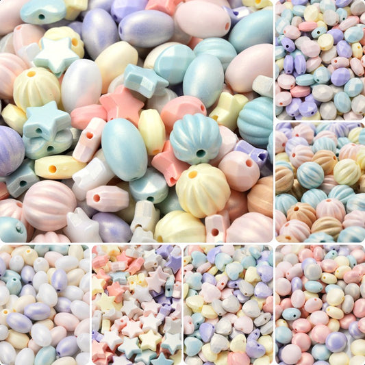 50pcs Multi-Style Colorful Acrylic Beads