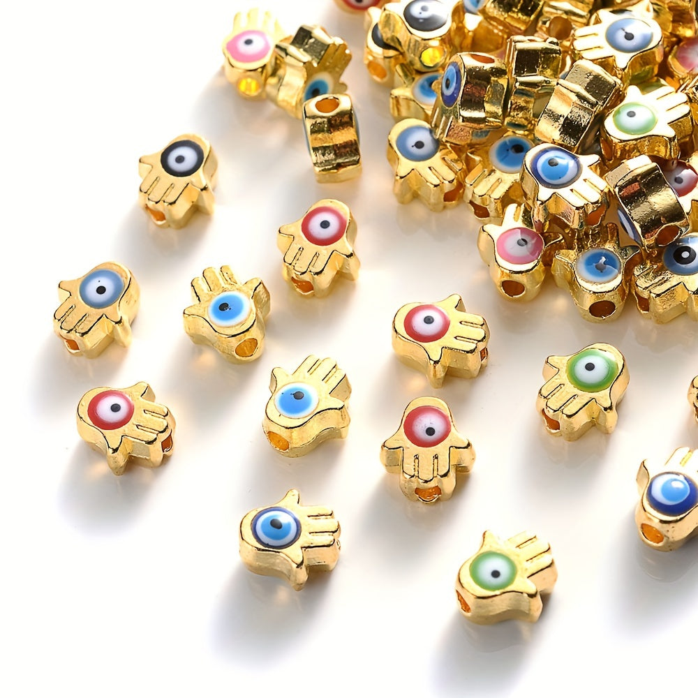 Palm Evil Eye Alloy Spacer Beads