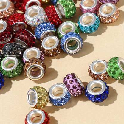 Rhinestone Wheel Large Hole Beads