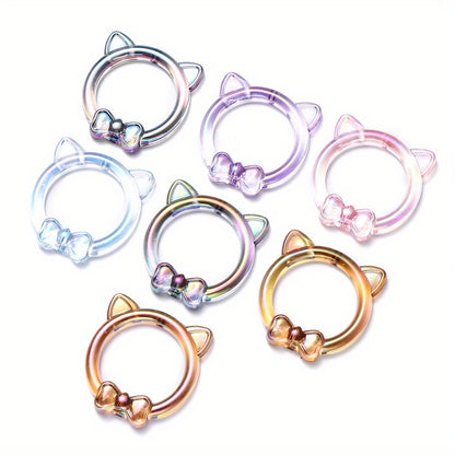 Vibrant Acrylic Cracked Pattern Bowknot Beads