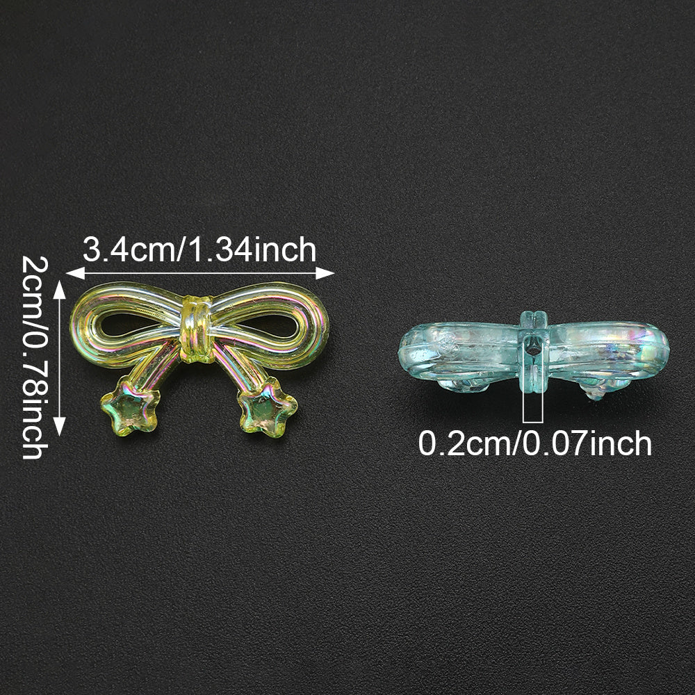 20x34mm AB Transparent Bowknot & Star Acrylic Beads