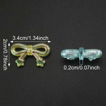 20x34mm AB Transparent Bowknot & Star Acrylic Beads