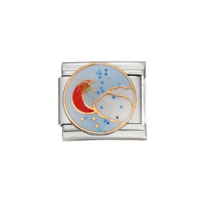 1pc 9x10mm Stainless Steel Module Charm Bead