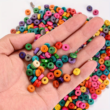100pcs Wood Flat Round Spacer Beads