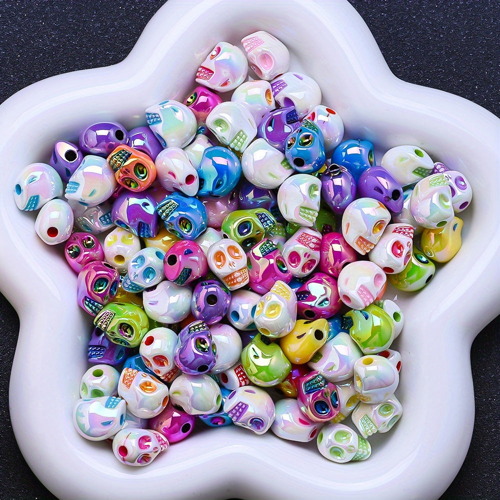 Halloween AB Shiny Skull Beads