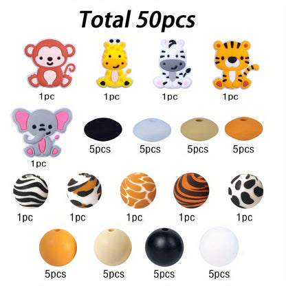 Animal Series Silicone Focal Beads Set