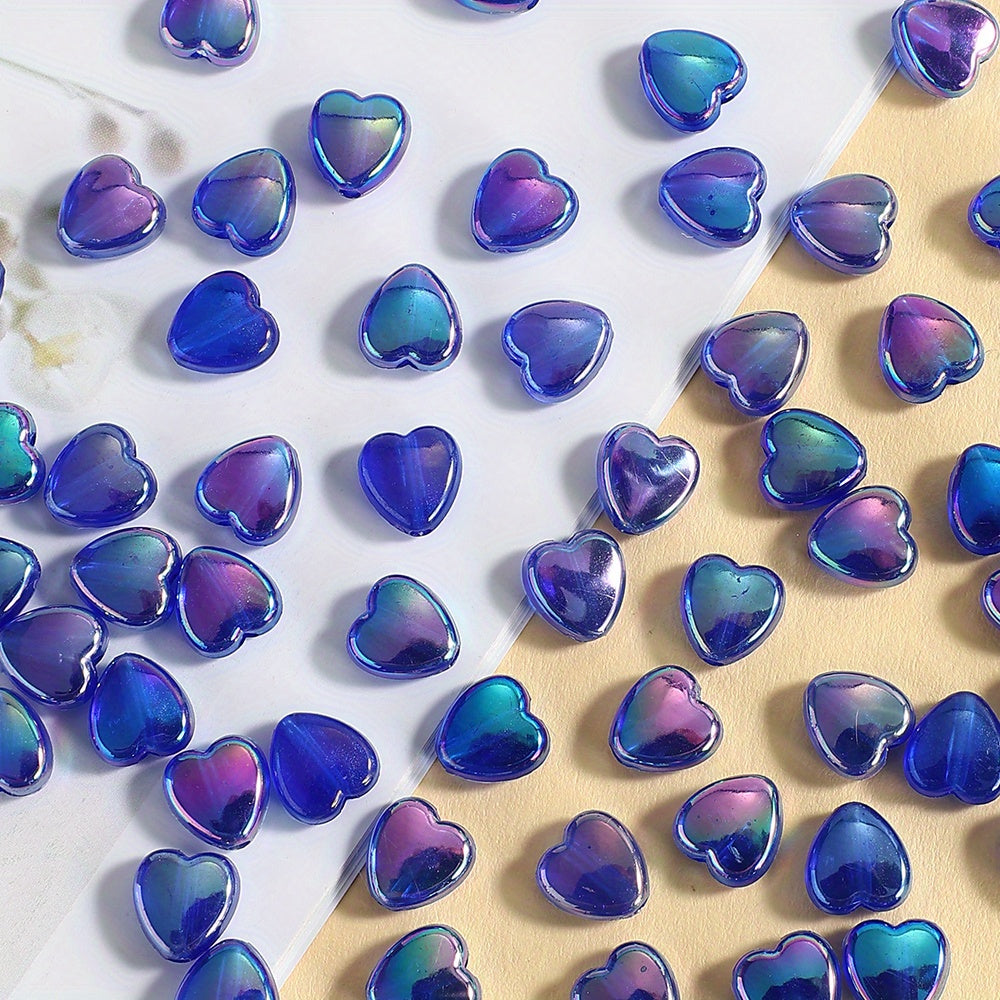 100pcs Colorful Heart Acrylic Beads