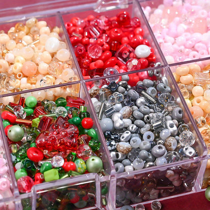 Christmas Tree Geometric Glass Beads Set