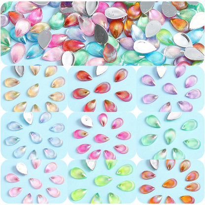 500pcs 8x12mm Waterdrop Resin Flatback Beads