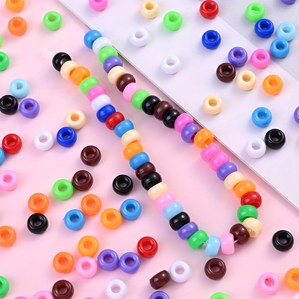 100pcs 7mm Solid Color Acrylic Beads