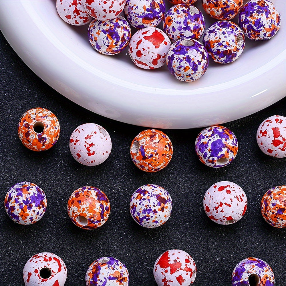 Halloween Blood Splatter Wooden Beads