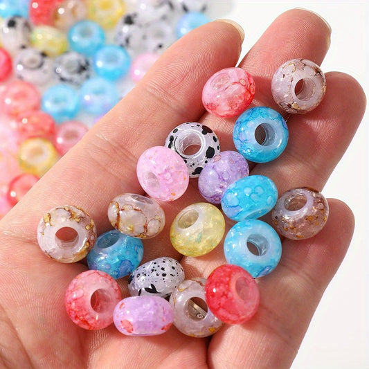 20pcs 8x14mm Bohemian Style Acrylic Large Hole Beads