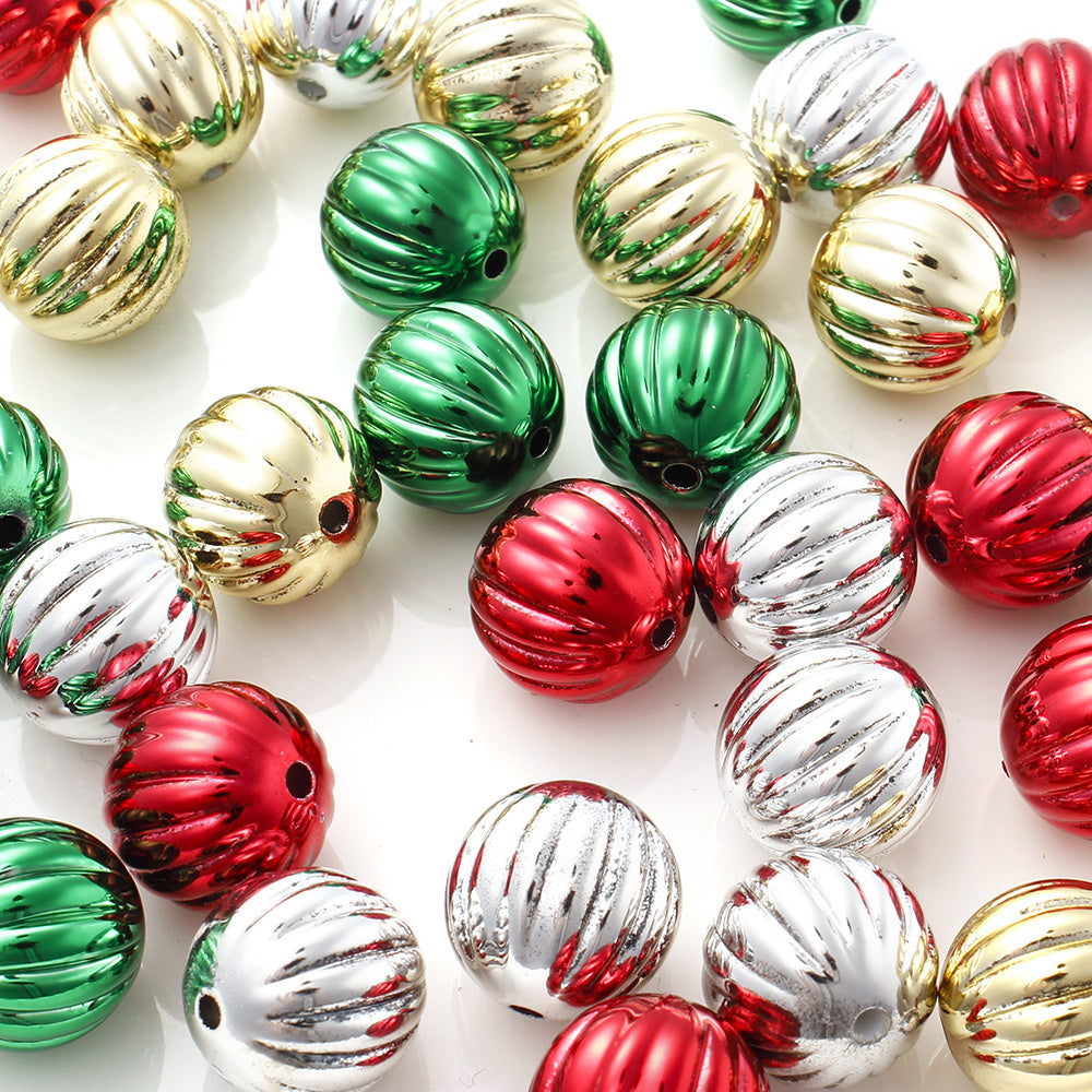 Christmas Pumpkin Acrylic Round Beads