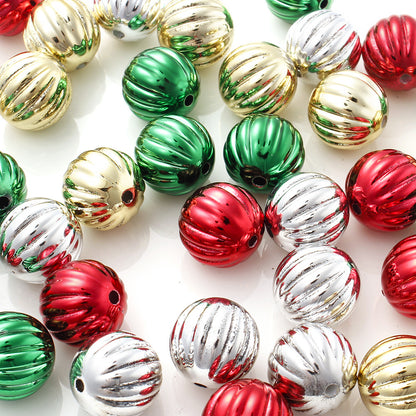 Christmas Pumpkin Acrylic Round Beads