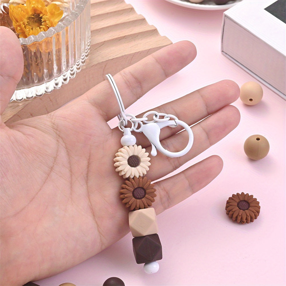 Sun Flower Silicone Beads with Elastic Rope