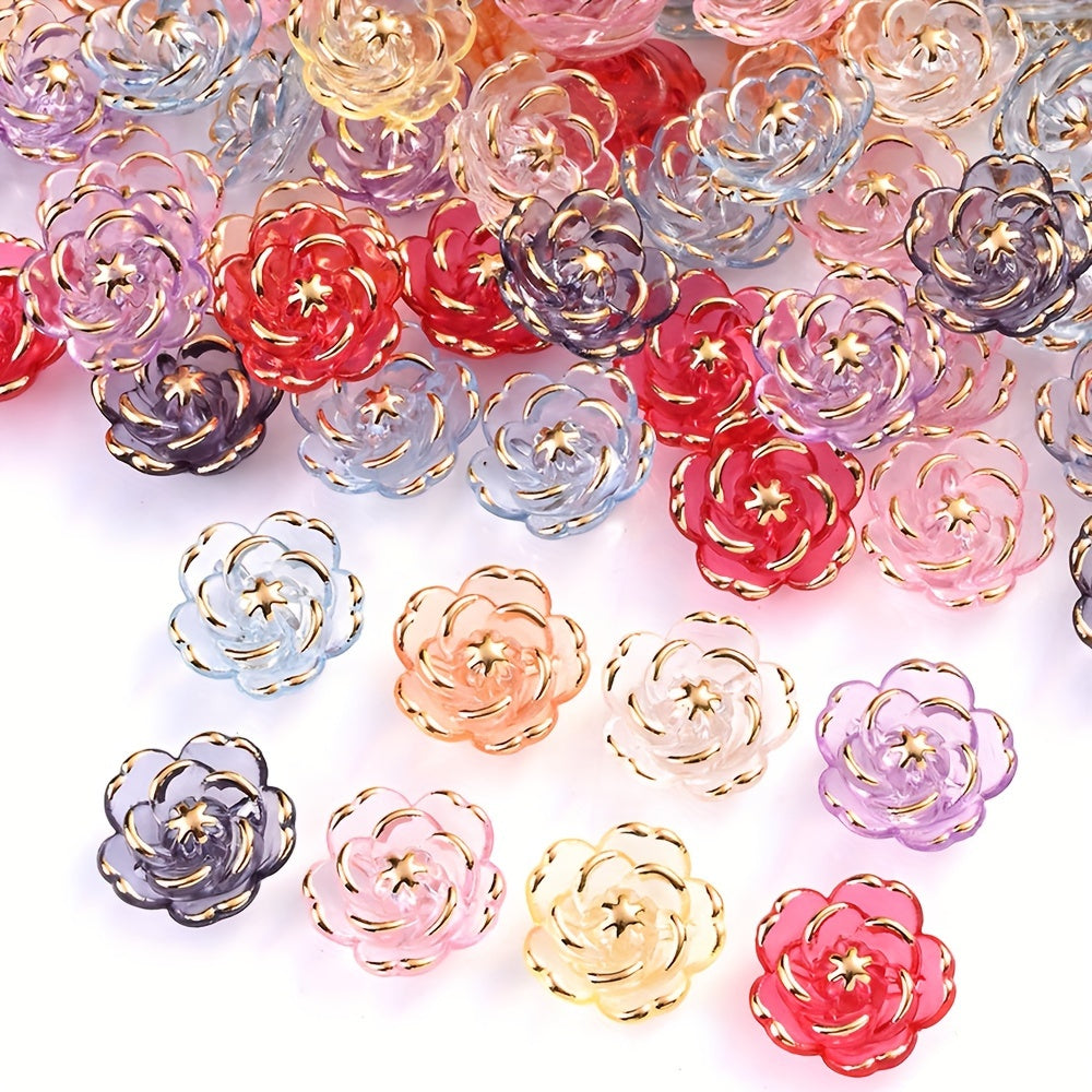 CCB Imitation Metal Plastic Flower Bead Caps