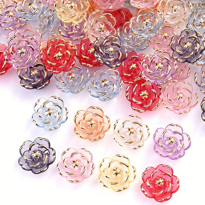 CCB Imitation Metal Plastic Flower Bead Caps