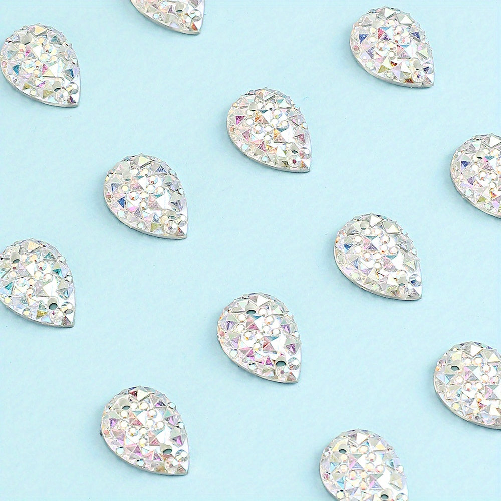 50pcs 10x14mm Pineapple Face AB Resin Flatback Beads