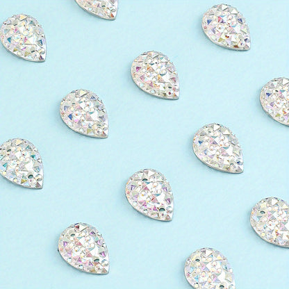 50pcs 10x14mm Pineapple Face AB Resin Flatback Beads