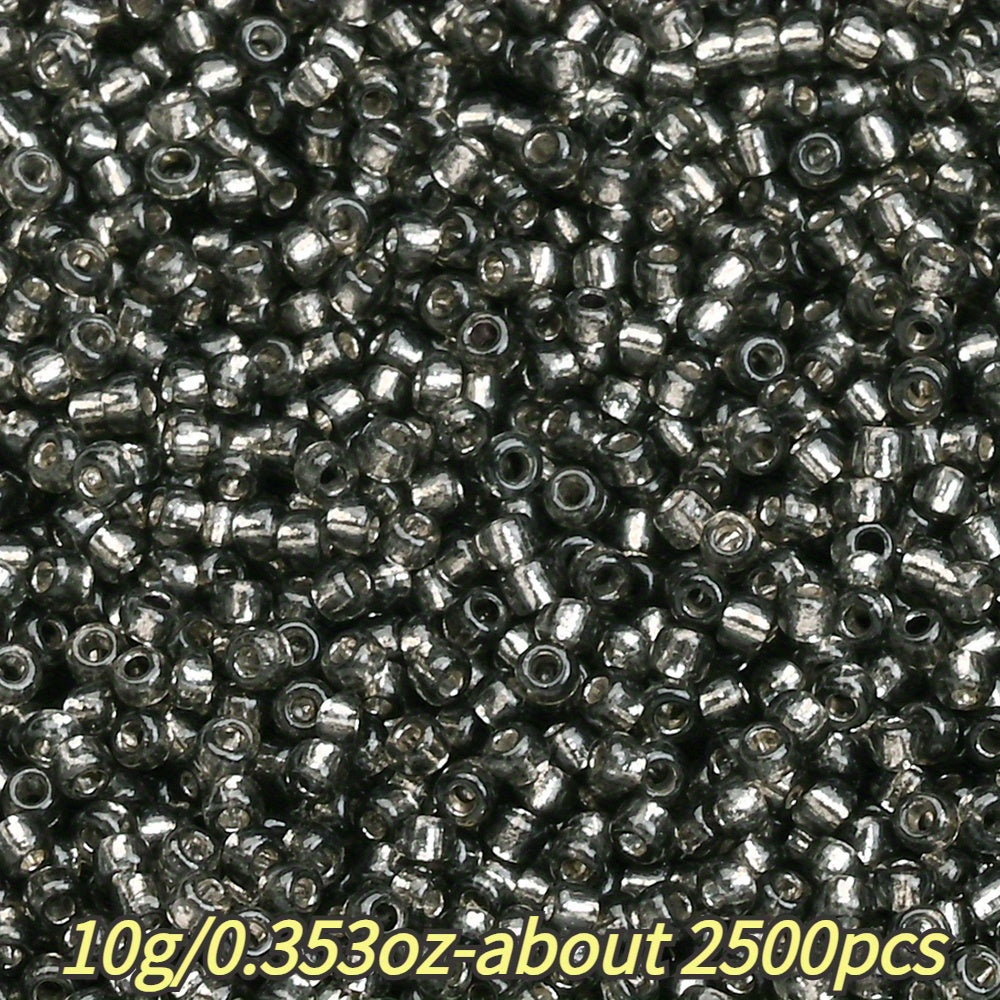 1.5mm Silvery-filled Mini Glass Rice Beads