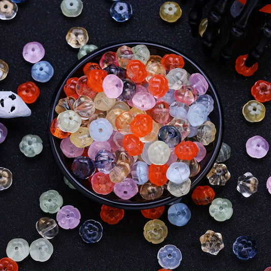 50pcs 7x10mm Halloween Pumpkin Czech Glass Beads