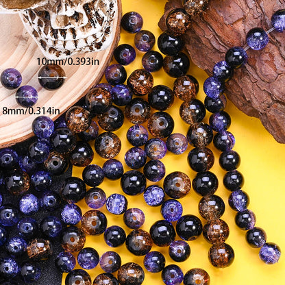 8/10mm Halloween Crack Glazed Beads