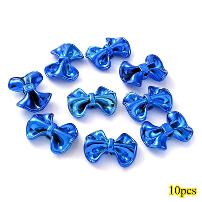 23 × 31mm 3D Christmas Bow Acrylic Spacer Beads, 10pcs