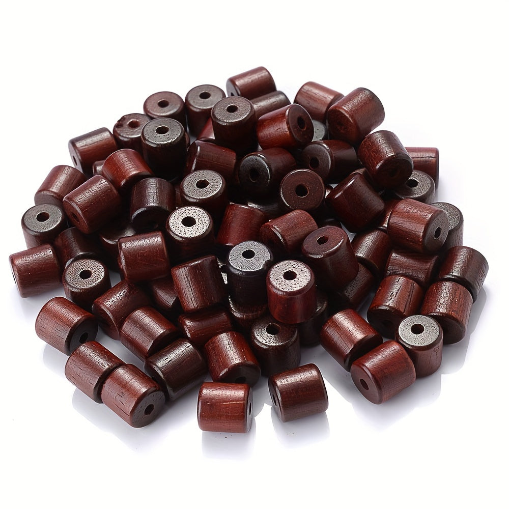 8mm Natural Wooden Cylinder Beads