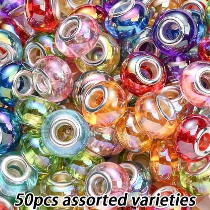 European Large Hole Acrylic Faceted Beads