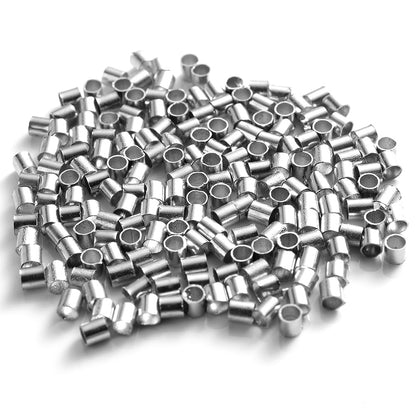 500pcs Golden & Silvery Copper Crimp End Beads