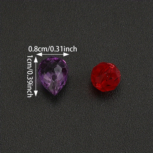 40pcs 8x10mm Multicolor Artificial Crystal Prism Beads