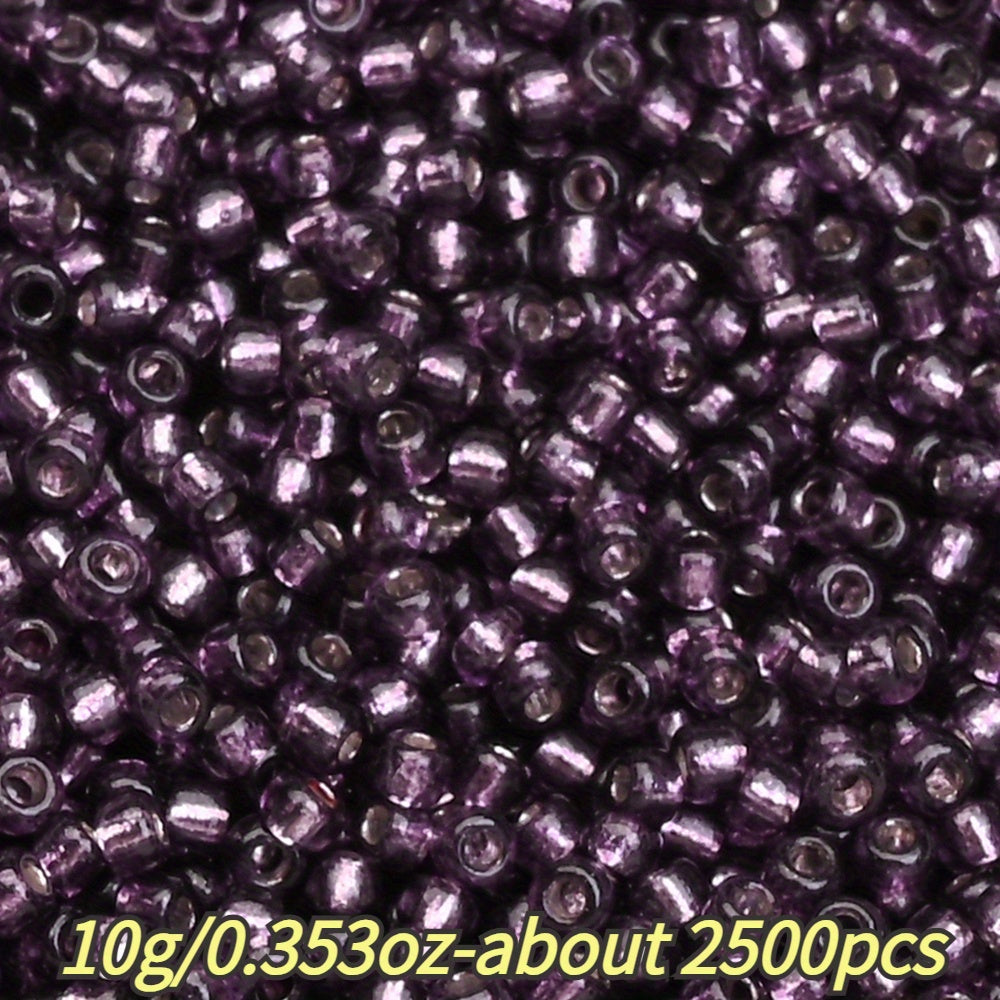 1.5mm Silvery-filled Mini Glass Rice Beads